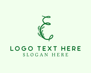 Letter E - Natural Elegant Letter E logo design
