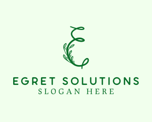 Natural Elegant Letter E logo design