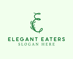 Natural Elegant Letter E logo design