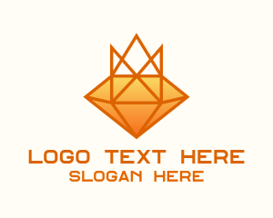 Orange Diamond - Geometric Diamond Crown logo design