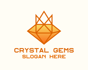 Geometric Diamond Crown logo design