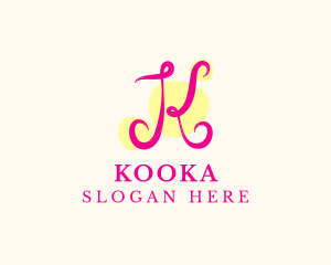 Pink Fancy Letter K logo design