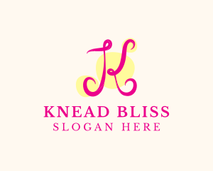 Pink Fancy Letter K logo design