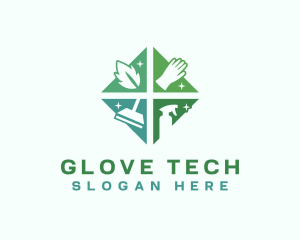 Glove - Natural Cleaning Sanitation Disinfection logo design