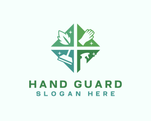 Glove - Natural Cleaning Sanitation Disinfection logo design