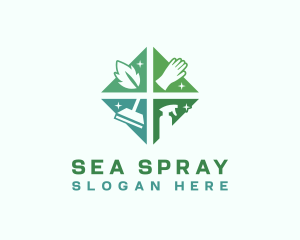 Natural Cleaning Sanitation Disinfection logo design