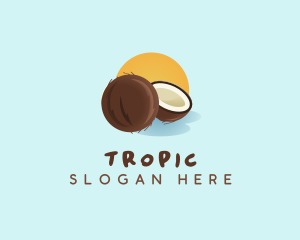 Coconut Sunset Tropical logo design