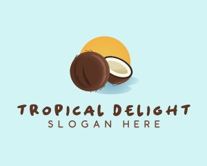 Coconut Sunset Tropical logo design