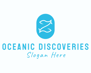 Marine Biologist - Ocean Seafood Fish Letter Z logo design