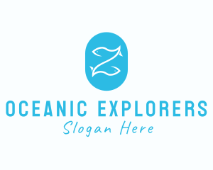 Marine Biology - Ocean Seafood Fish Letter Z logo design