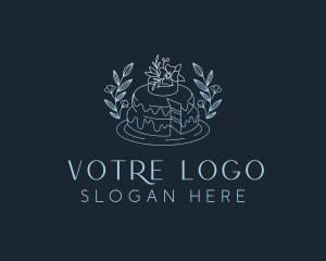 Floral Cake Dessert Logo