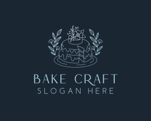 Floral Cake Dessert logo design