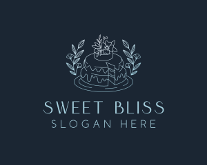 Floral Cake Dessert logo design