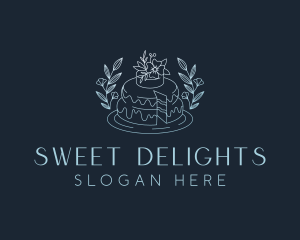 Floral Cake Dessert logo design