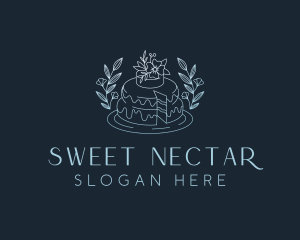 Floral Cake Dessert logo design