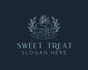 Floral Cake Dessert logo design