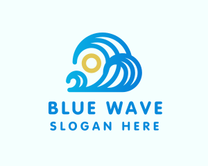 Triple Wave Sunset logo design