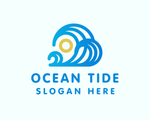 Tide - Triple Wave Sunset logo design