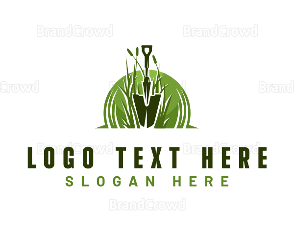 Shovel Landscaping Gardening Logo