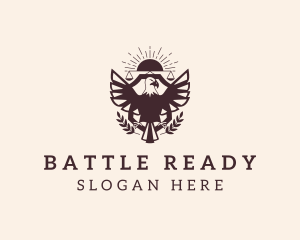 Infantry - Eagle Justice Scale Wreath logo design