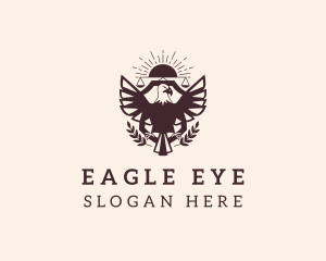 Eagle Justice Scale Wreath logo design