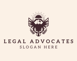 Eagle Justice Scale Wreath logo design