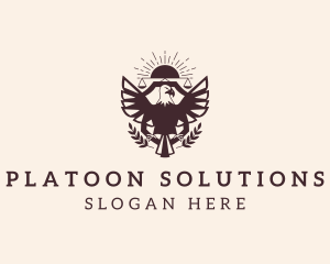 Platoon - Eagle Justice Scale Wreath logo design