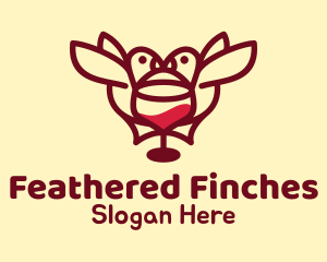 Wine Glass Bird logo design