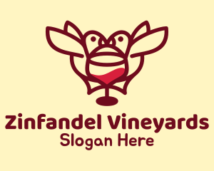 Wine Glass Bird logo design