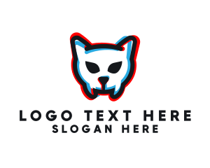 Predator - Feline Cat Glitch logo design