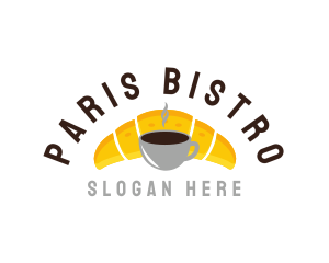 Coffee Croissant Breakfast Cafe logo design