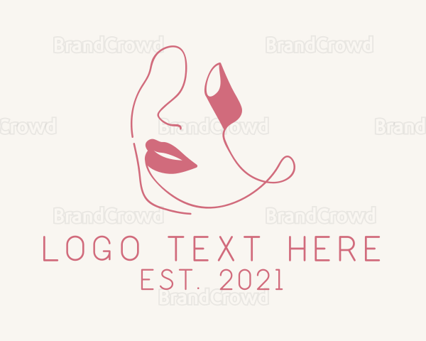 Pink Fashion Lipstick Brand Logo