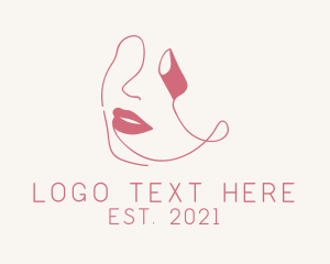 Aesthetic - Pink Fashion Lipstick Brand logo design