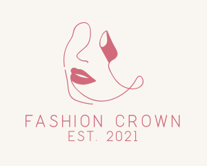 Pink Fashion Lipstick Brand  logo design