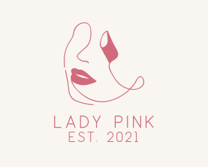 Pink Fashion Lipstick Brand  logo design