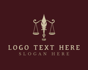 Court - Feather Justice Scale logo design