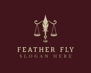 Feather Justice Scale logo design