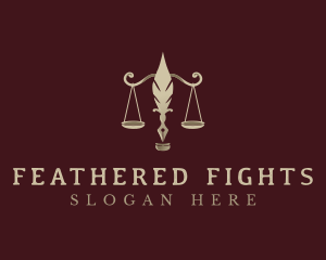 Feather Justice Scale logo design