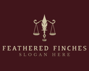 Feather Justice Scale logo design