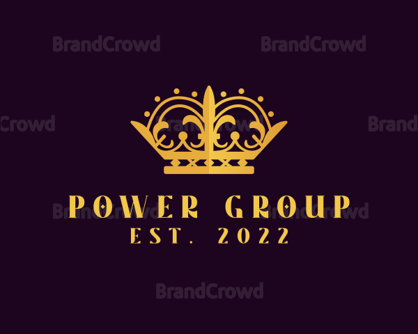 Golden Beauty Pageant Crown Logo