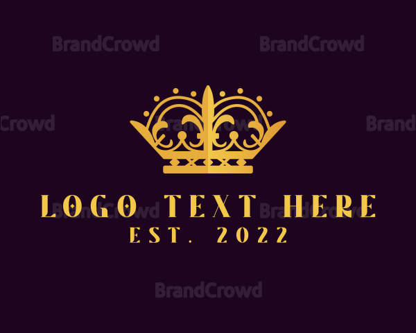 Golden Beauty Pageant Crown Logo