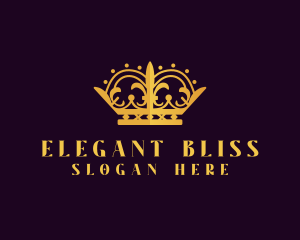 Golden Beauty Pageant Crown Logo