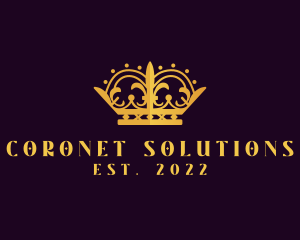 Golden Beauty Pageant Crown logo design