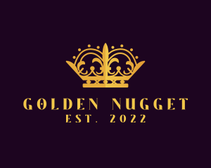 Golden Beauty Pageant Crown logo design