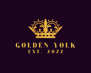 Golden Beauty Pageant Crown logo design