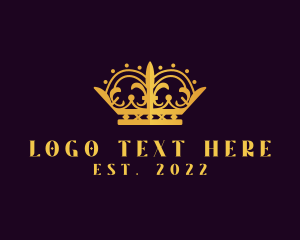 Tiara - Golden Beauty Pageant Crown logo design