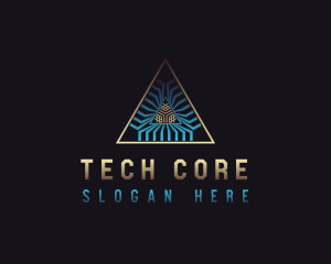 Tech Developer Pyramid logo design