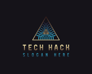 Tech Developer Pyramid logo design