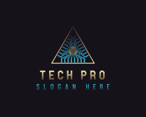 Tech Developer Pyramid logo design