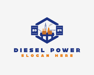 Diesel - Oil Rig Refinery logo design